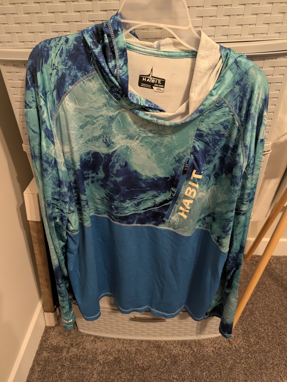 Blue Aqua Hooded Long-Sleeve Top